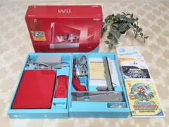 Wii本体✨スーパーマリオ25周年仕様✨マリオレッド✨中古稼働品✨ソフト４本付き