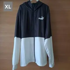 古着　PUMA フード付き ウィンドブレーカー 黒・白