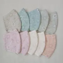 花柄刺繍レースマスク10枚セット