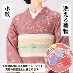 売切値下げ】607mkf22△洗える着物！小紋 菊 芝草 小花△美品 - メルカリ