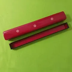 漆器 箸箱 箸入れ 朱塗り 花紋様