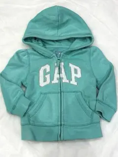 GAP パーカー　ビッグロゴ　ベビー　80　ミントグリーン　裏起毛　ギャップ