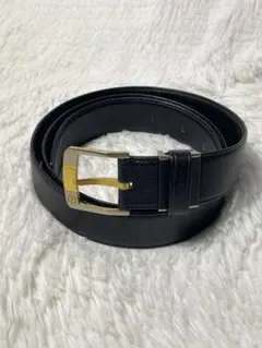 美品　Christian Dior 本革 レザーベルト ブラック ゴールド　男女のサムネイル