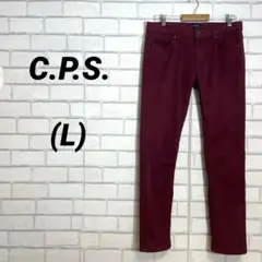 C.P.S.裏起毛　カラーパンツ　ワインレッド　えんじ　L 秋服　冬服　防寒対策