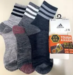 【厚地】adidas★アディダスソックス 3足セット★ 丈夫＆保温！242526