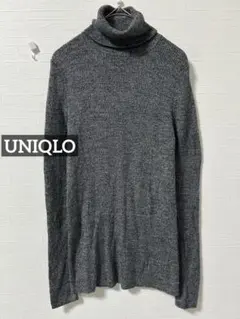 ま*ゅ様 0273 UNIQLO メリノリブタートルネックセーター グレー