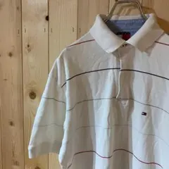 AE3293 TOMMY HILFIGER ポロシャツ ホワイトボーダー