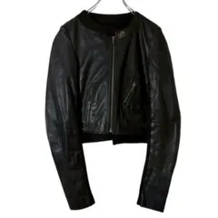 SLY◇ラムレザー　本革　ライダースジャケット　シングル　ニット　ドッキングのサムネイル