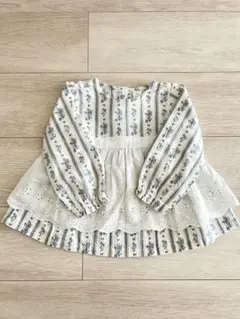 ストライプ花柄ブラウス　90 コトリ　バースデイ　Cottoli