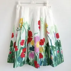 極美品✨エムズグレイシー　フレアスカート　膝丈　38 花柄　日本製