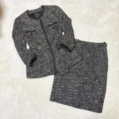 フランス製 レリアン ツイード セットアップ 大きいサイズ 13号 セレモニー