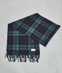 チェック柄マフラー ダークグリーン ネイビー