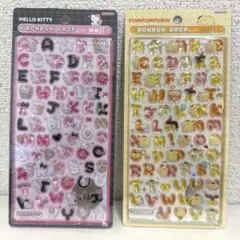 ボンボンドロップシール　サンリオ　文字　２枚セット