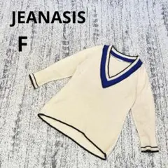 ジーナシス チルデンニット F 白 青 黒 Vネック セーター 長袖 シンプルのサムネイル