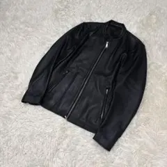 ▪️ステュディオス　STUDIOUS ラムレザージャケット　シングル　黒　羊革　2