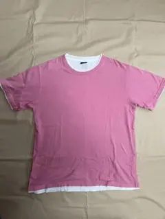 BACK NUMBER フェイクレイヤード Tシャツ ピンク Lのサムネイル