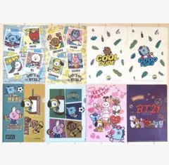匿名配送 BT21 ミニクリアファイル 8枚セット ファミマ