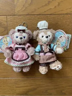 タグ付き　ダッフィー シェリーメイ ぬいぐるみバッジ　バレンタイン2013