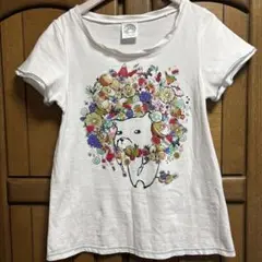 Scolar フラワーフルーツイラスト 半袖Tシャツ