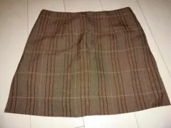ENJOY キュロット スカート風 Mサイズ チェック ブラウン レディース