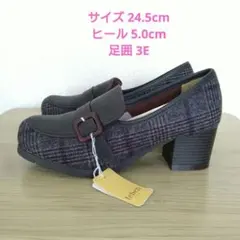 未使用■tehen(テーン)スクエアローファー■ヒール5.0cm■足囲3E