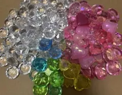 アクリルストーン　宝石 125個　ダイヤ　ハート　サクラ　チューリップ　あひるのサムネイル