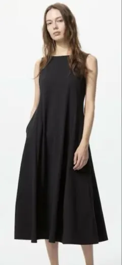 UNIQLO ノースリーブロングワンピース Sサイズ ブラック