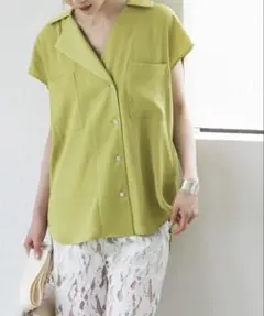 Noble ノーブル バックサテンフレンチスリーブシャツ ホワイト - メルカリ
