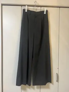 SINSS グレー ストライプ ワイドパンツ