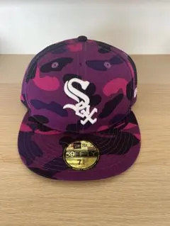 【最終値下げ】A BATHING APE×NEW ERA キャップ　紫カモ