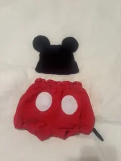 ミッキー風帽子とショートパンツセット　サイズ60cm〜70cm