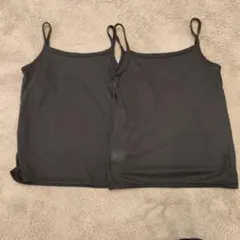 ブラックリブ編みキャミソール