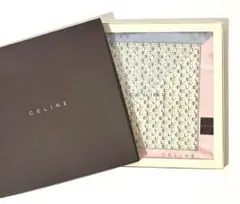 【未使用】セリーヌ ロゴプリント ハンカチ ピンク+ブルー ２枚