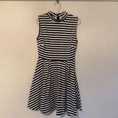 MURUA ムルーア ストライプ ノースリーブ ミニワンピース フレア