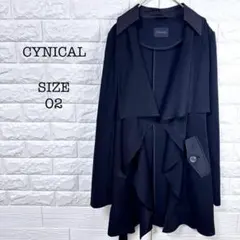 シニカル CYNICAL ドレープ ガウンコート 黒 スプリングコート 02/Mのサムネイル