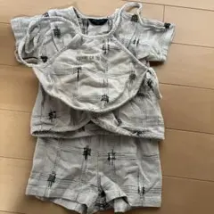 Comme Ca Du Mode 甚平 ベージュ系チェック コムサ甚平80