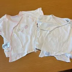 ベビー短肌着 50cm ホワイト/ピンク