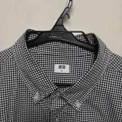 お値下げ‼️UNIQLO M ブラック・ホワイト チェック柄 ワイシャツ