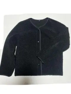 UNIQLO ユニクロ ボアフリース ノーカラージャケット S ブラック