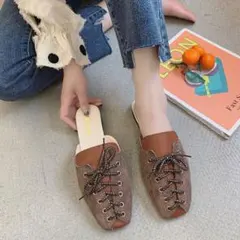 【セール品！】大人可愛い☆ 編み上げ　ミュール