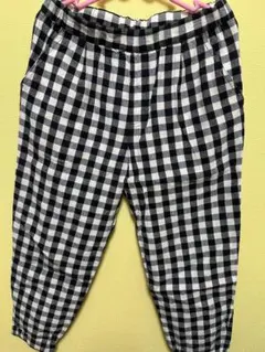 サマンサモスモス 綿麻パンツ ブロックチェック