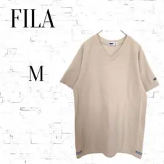 【フィラ】Vネック 　半袖　Tシャツ 　カットソー　ベージュ　M
