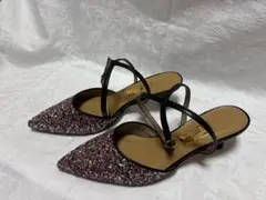 ☆美品☆Le Talon GRISEピンク系ラメM23.5㎝　ポインテッドトゥ