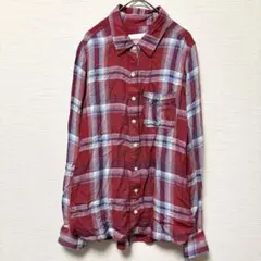 MOSSIMO 長袖 シャツ【L】赤系 チェック柄 ネルシャツ カジュアル 春秋のサムネイル
