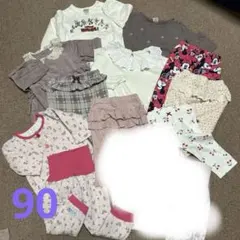 女の子90☆ミッキースパッツなど上下とおまけのパジャマの10点　　み-8