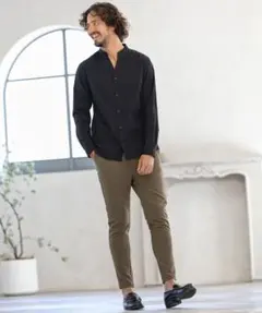 【新品未使用】Magine(マージン) バンドカラースキッパーシャツ 黒 46