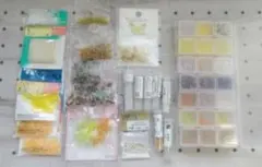 ビーズ・アクセサリー作成材料セット　イエロー系