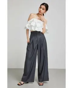 rienda ポケットデザインタックワイドパンツ ワイドパンツ リエンダ