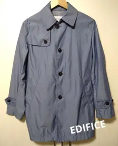 【美品】EDIFICE ステンカラーコート ブルー サイズ44のサムネイル