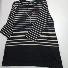 ✨洗える✨ソニアリキエル　ボーダーTシャツ　高級感カクテルアクセント　黒　白のサムネイル